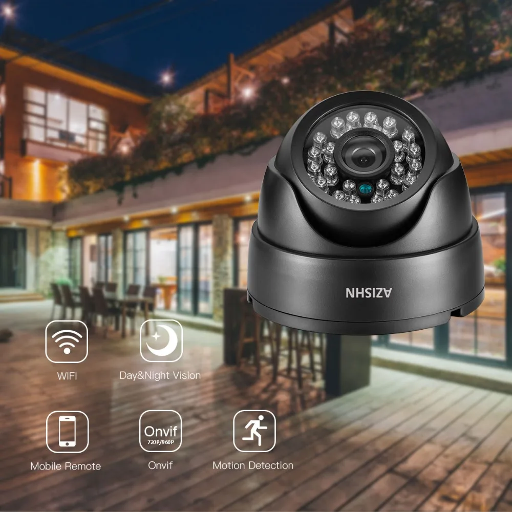 AZISHN Беспроводная Проводная IP-камера для помещений с Wi-Fi 720P/1080P HD 24 шт. ИК