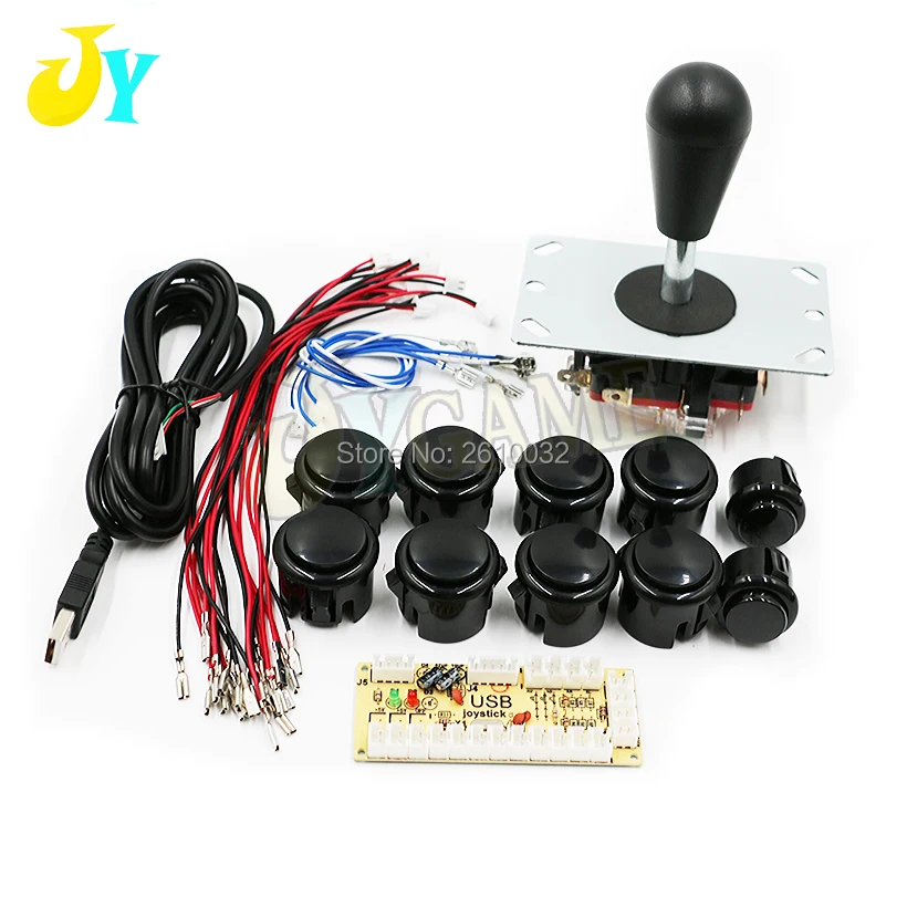 DIY Zero Delay Arcade USB PC джойстик 30 мм/24 мм Кнопка боевые игры запасные части энкодер|Игры