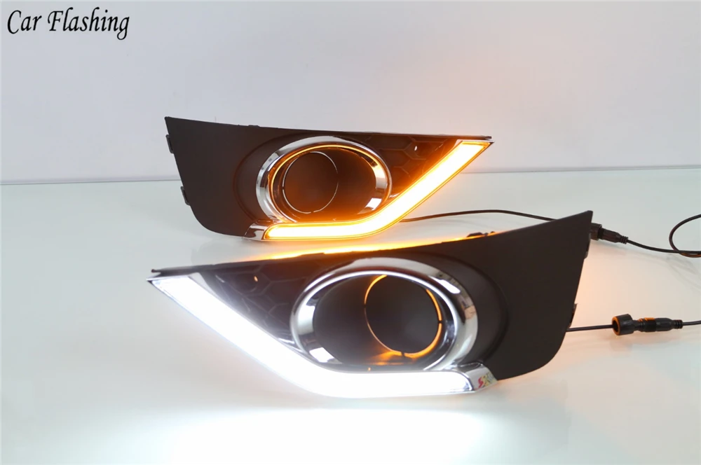 1 комплект светодиодный DRL Дневной ходовой свет дневного света 12 В ABS с желтым поворотным сигналом для Honda BR-V BRV авто