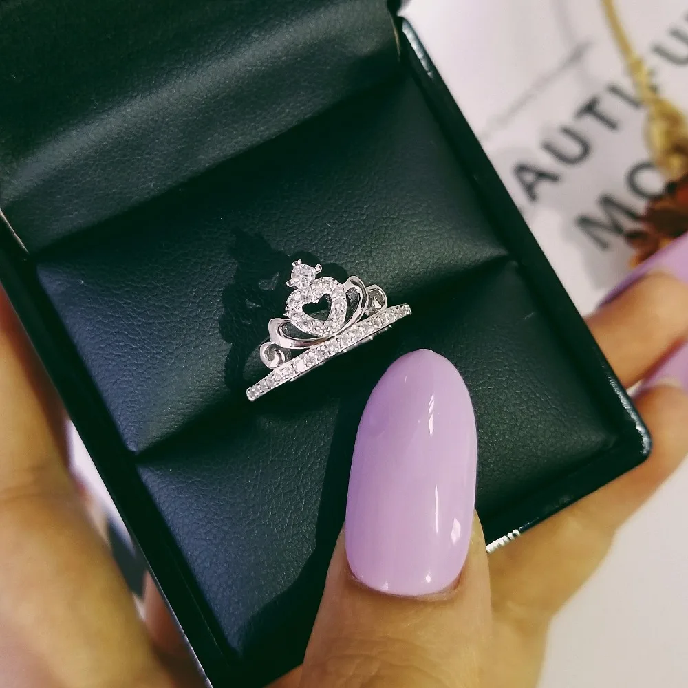 

Original desgin arriva fashion 100% 925 sterling silver crown promise princess ring for love girl women wedding jewelry R4331S