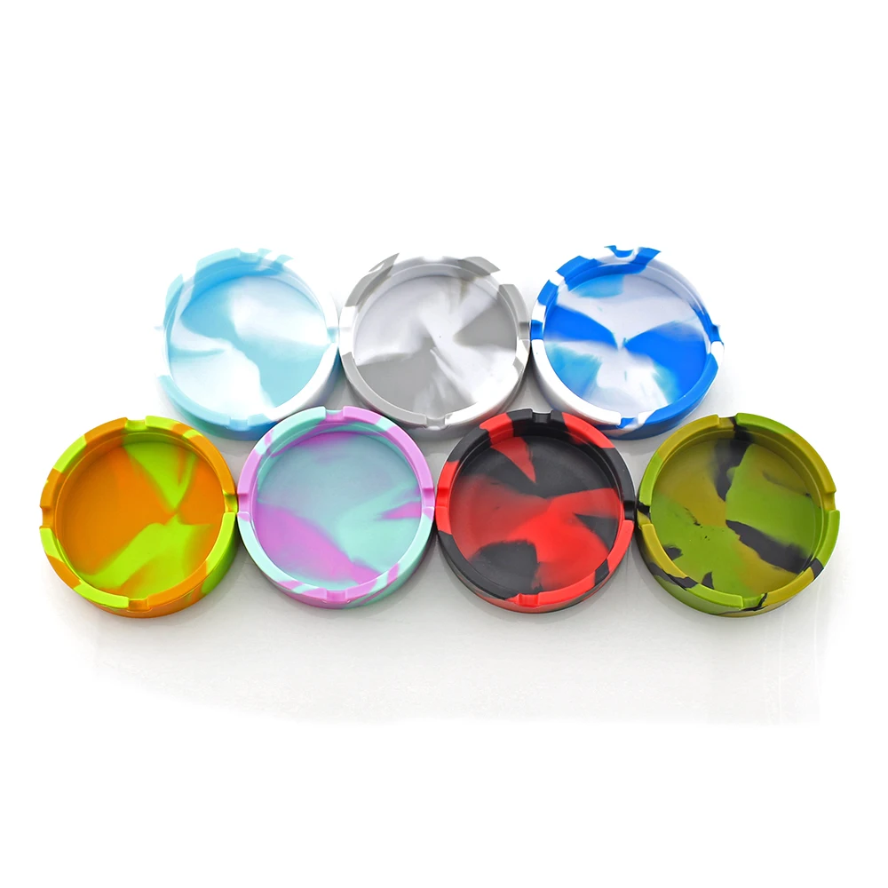 Round Silicone Ashtray Home Portable Outdoor Ash Tray Anti-scalding Cigarette Holder Eco-Friendly Smoking Accessorie |