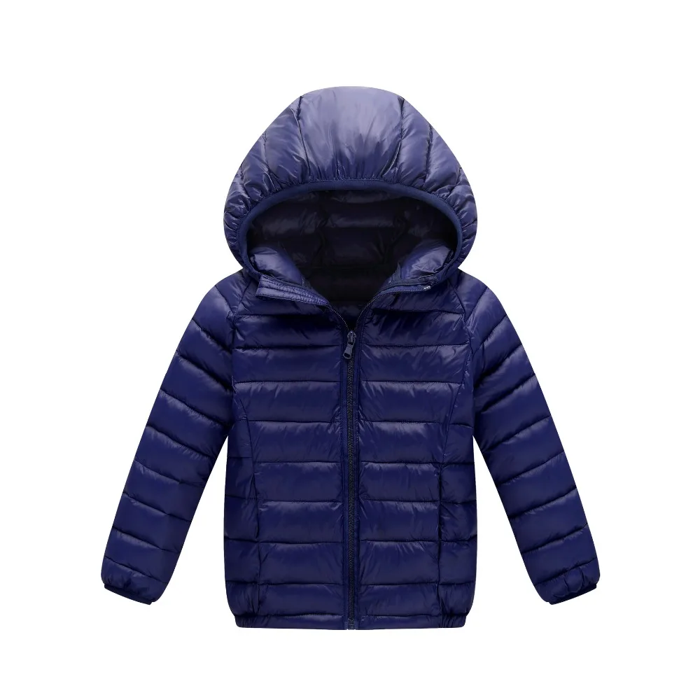 

Rlyaeiz 2018 Autumn Winter Children Jackets Coats Girls Boys Ultra Light Down Cotton Jacket Hooded Kids Pure Color Coat 5-13Y