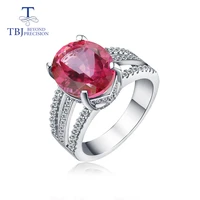 tbjnew design good color pink topaz rings natural gemstone 925 sterling silver fashion fine jewelry for girl birthday gift
