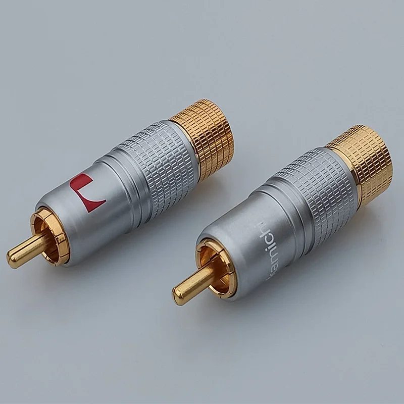 10 шт./лот разъем RCA винтового типа без припоя штекер со штекером медная