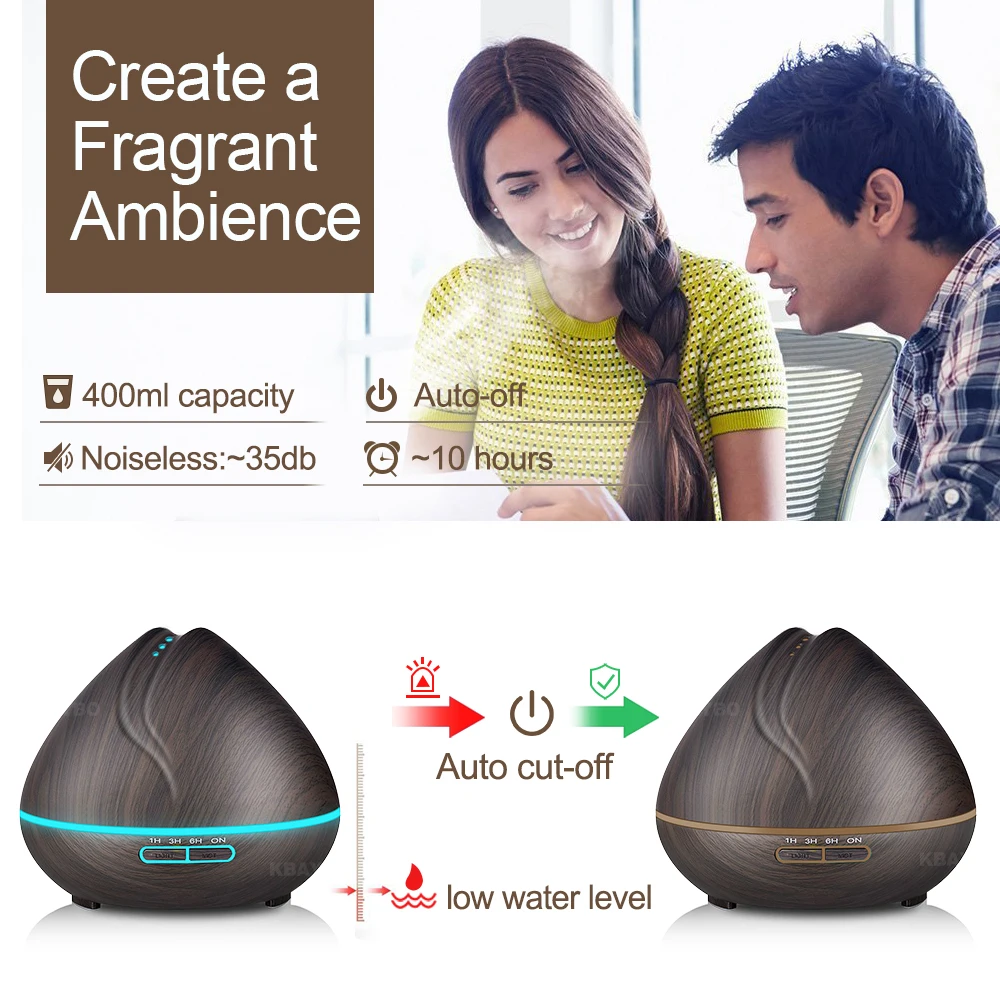 400 мл Арома Эфирное масло ультразвуковой диффузор увлажнитель воздуха с
