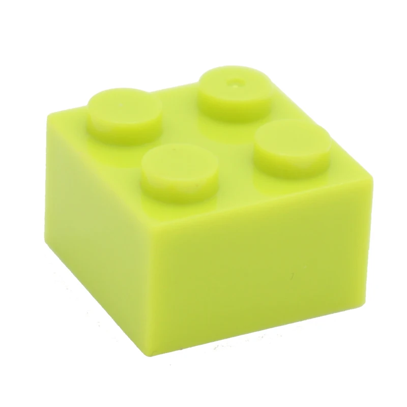 light green Строительные блоки Moc Brick 2x2 3003 DIY, Обучающие творческие основы, классические наборы, совместимые сборные частицы, игрушки для детей - Цвет: light green