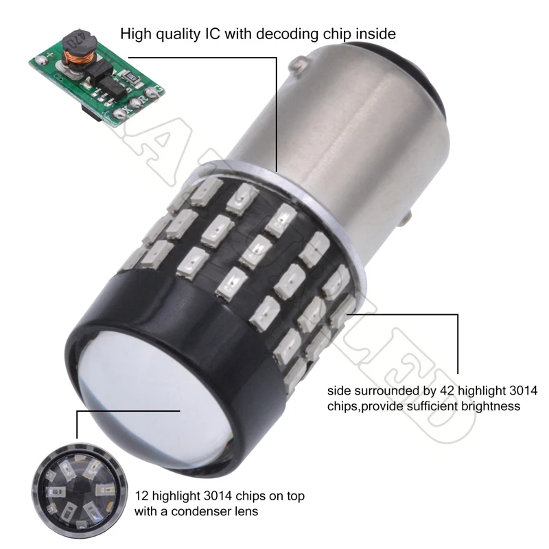 2 шт. супер яркий 1157 BAY15D 3014 54 EX Chipsets 2057 2357 7528 светодиодный лампы для указателей