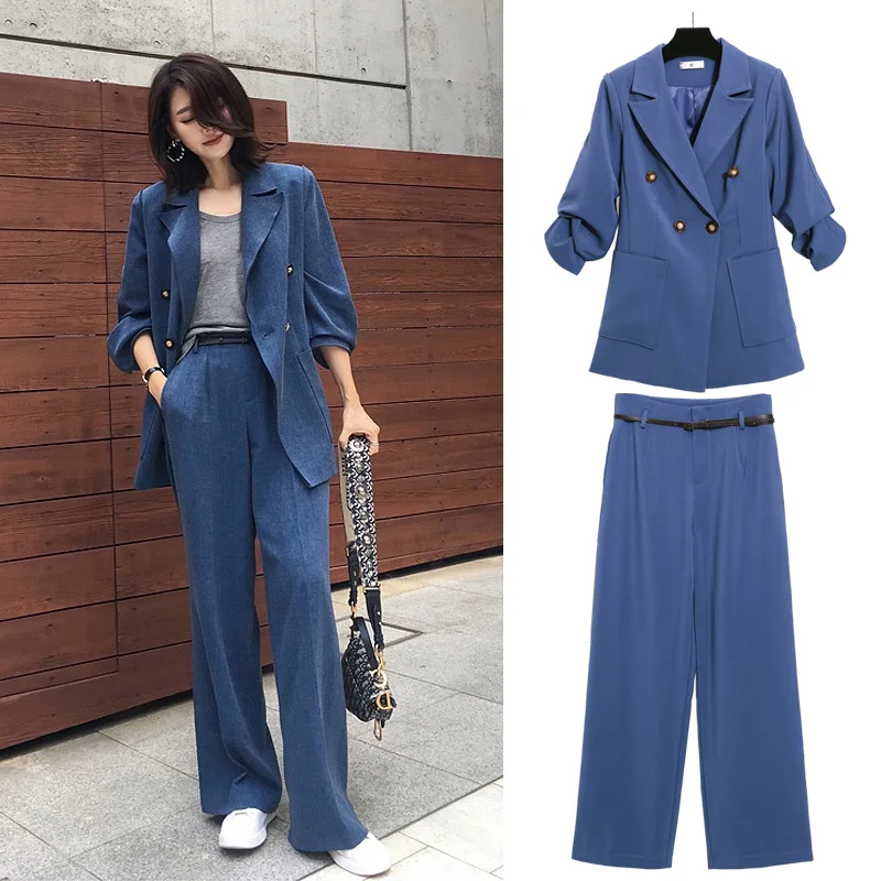 Новый корейский 2 шт. комплекты Для женщин наряды Sweatsuits для женская одежда твид