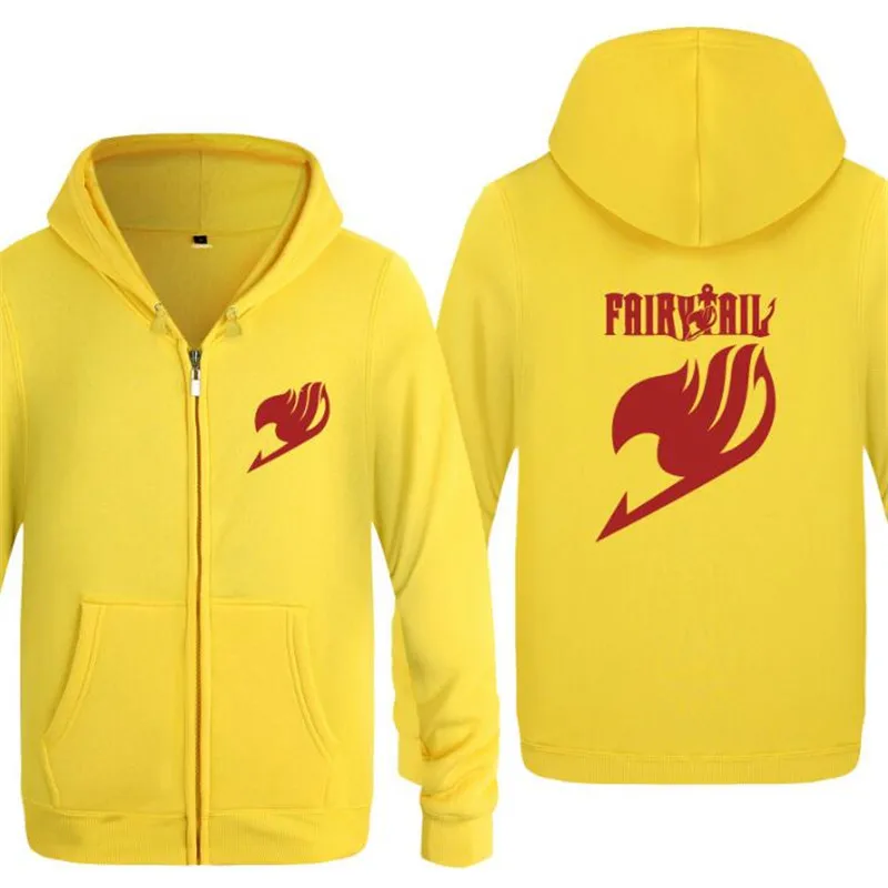 Hoodie Men Anime Fairy Tail Printed Zipper Mens Hoodies Skate Hip Hop Fleece Jacket Coat Men's Sweatshirt Tracksuit Moletom Hot | Мужская