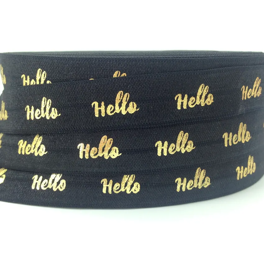 

Золотая фольга Hello Black, 5 ярдов, 16 мм, складывающиеся эластичные ленты, Аксессуары для украшения конского хвоста для девочек