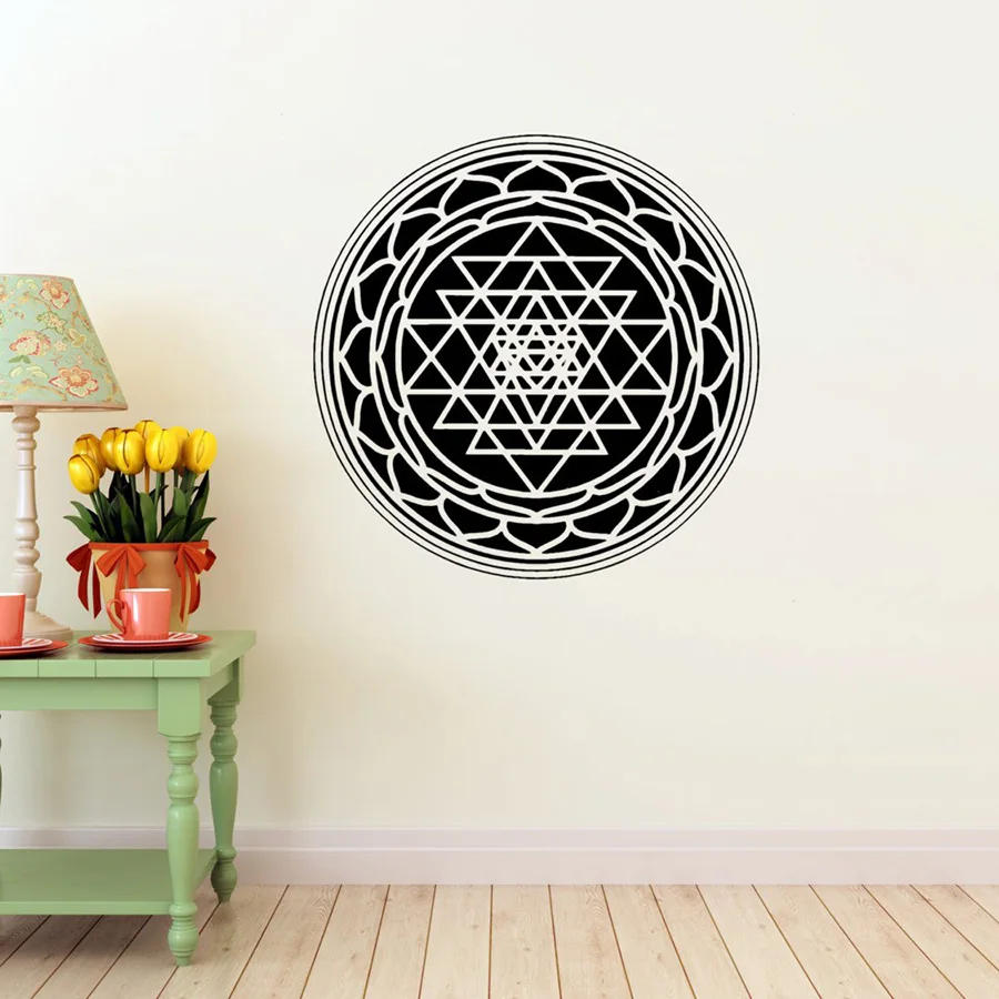 Sri Yantra наклейка на стены Мандала Настенный декор для комнаты художественная