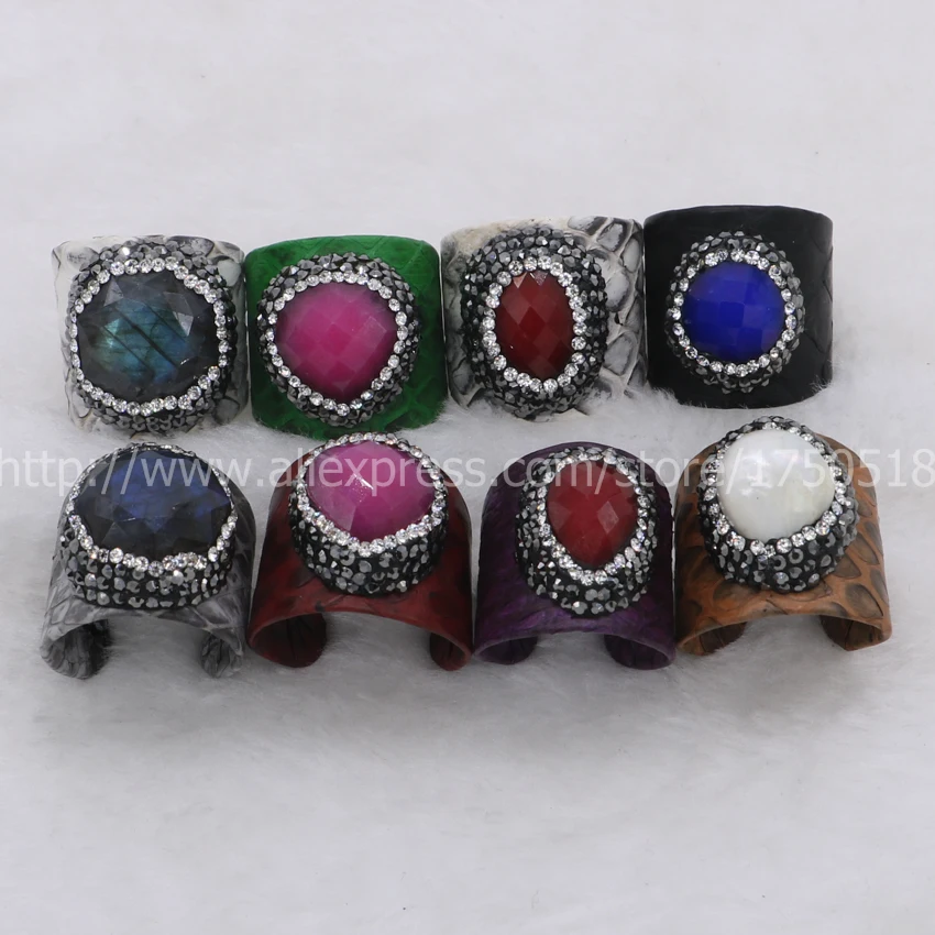 Кольцо с граненым камнем женское регулируемое кольцо друзой из натурального