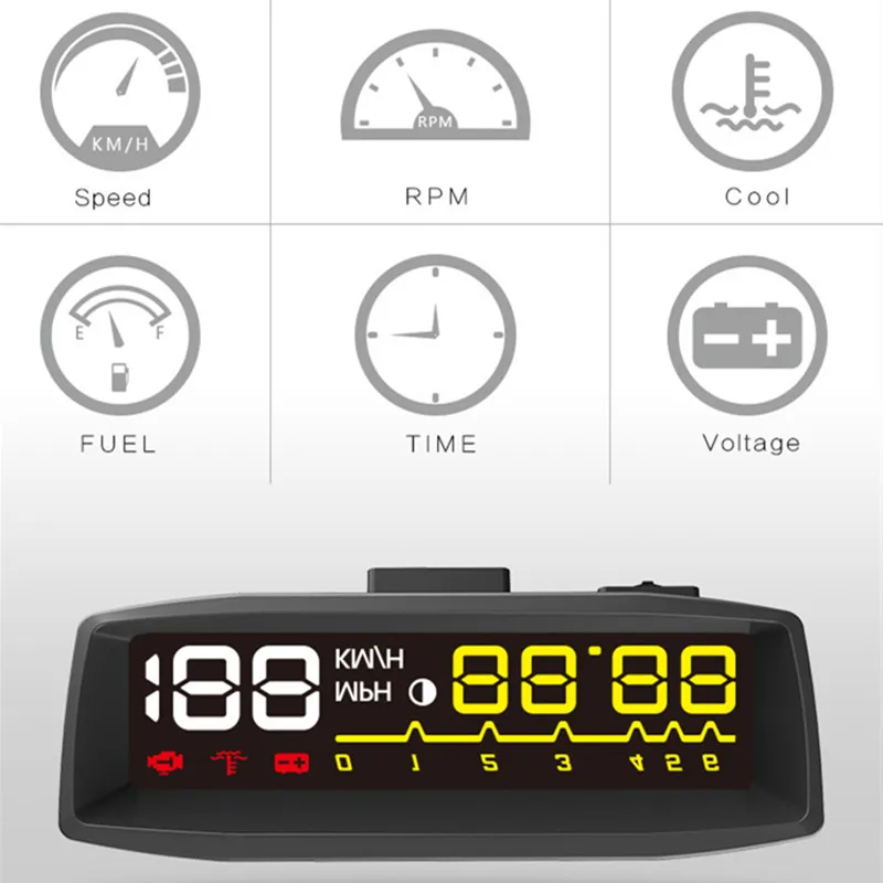ActiSafety 4f HUD автомобилей Head Up Дисплей ручной переключатель OBDII Авто Км/ч MPH