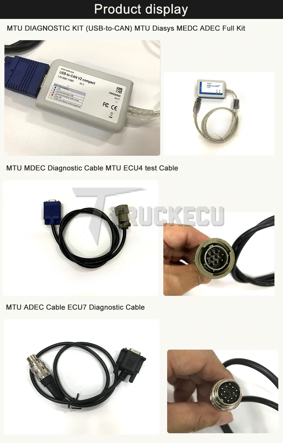 Для диагностического комплекта MTU(USB-to-CAN V2) MTU Diasys с тестовым кабелем MTU MPC ECU4+ диагностический кабель MUT ADEC ECU7+ ноутбук T420