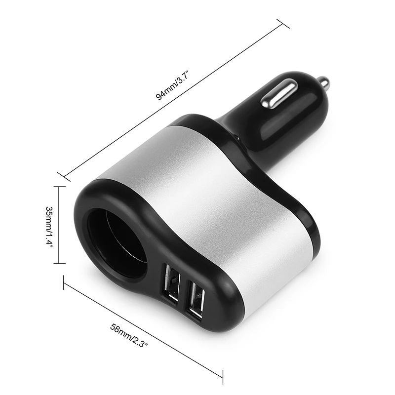 Универсальное автомобильное зарядное устройство Onever с двумя USB портами 3 1 А 12 24