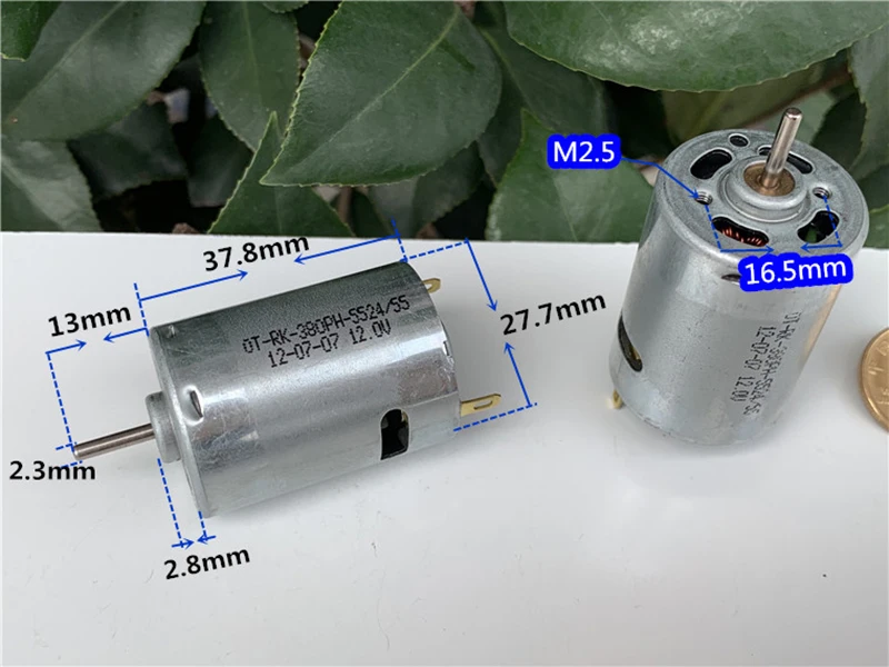 Высокоскоростной микро двигатель постоянного тока 380 с большим крутящим