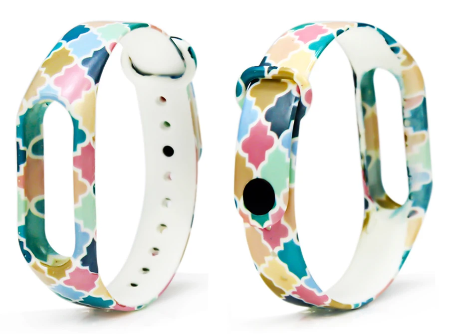 Модный цветной браслет mi band 2 с разноцветными цветами, сменный силиконовый браслет pulsera correa mi band, 2 ремешка для xiaomi mi 2