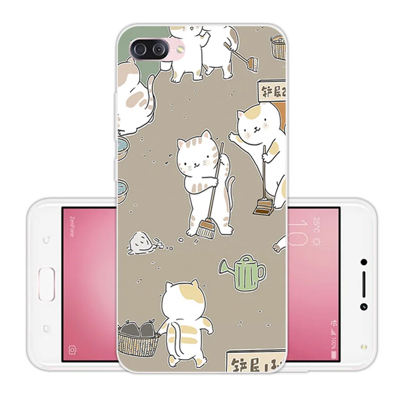 Чехол для Asus Zenfone 4 Max ZC520Kl ультратонкий TPU CuteCat задняя крышка из мягкого силикона 5 2