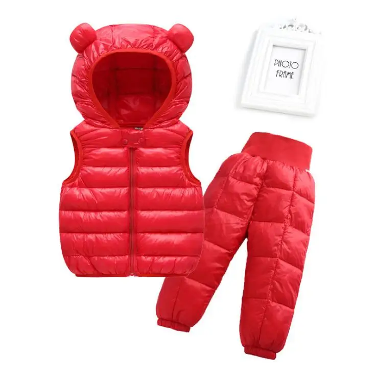 1-5 yrs 2019 new baby boy and girls winter hooded jacket coat+vest+trousers Waterproof snow warm suit children clothing | Детская одежда