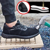 2019 new mens breathable steel toe cap safety shoes men outdoor anti slip steel puncture proof construction safety work shoes