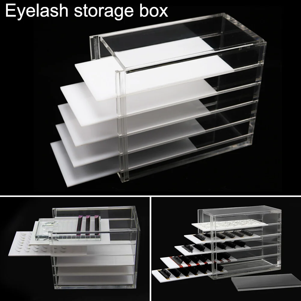 5 слоев прозрачный ящик для хранения ресниц органайзер макияжа накладные ресницы