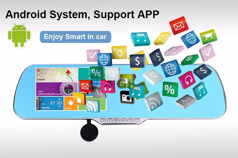 5 дюймов Автомобильный видеорегистратор зеркало заднего вида Android 4 22 WiFi GPS