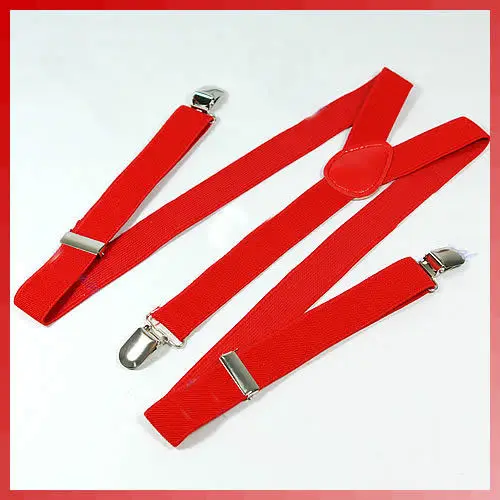 Red Унисекс Клип на подтяжках эластичный Y-back Пояс для подтяжек черный/красный/желтый/синий/белый/ярко-розовый/зеленый/оранжевый - Цвет: Red