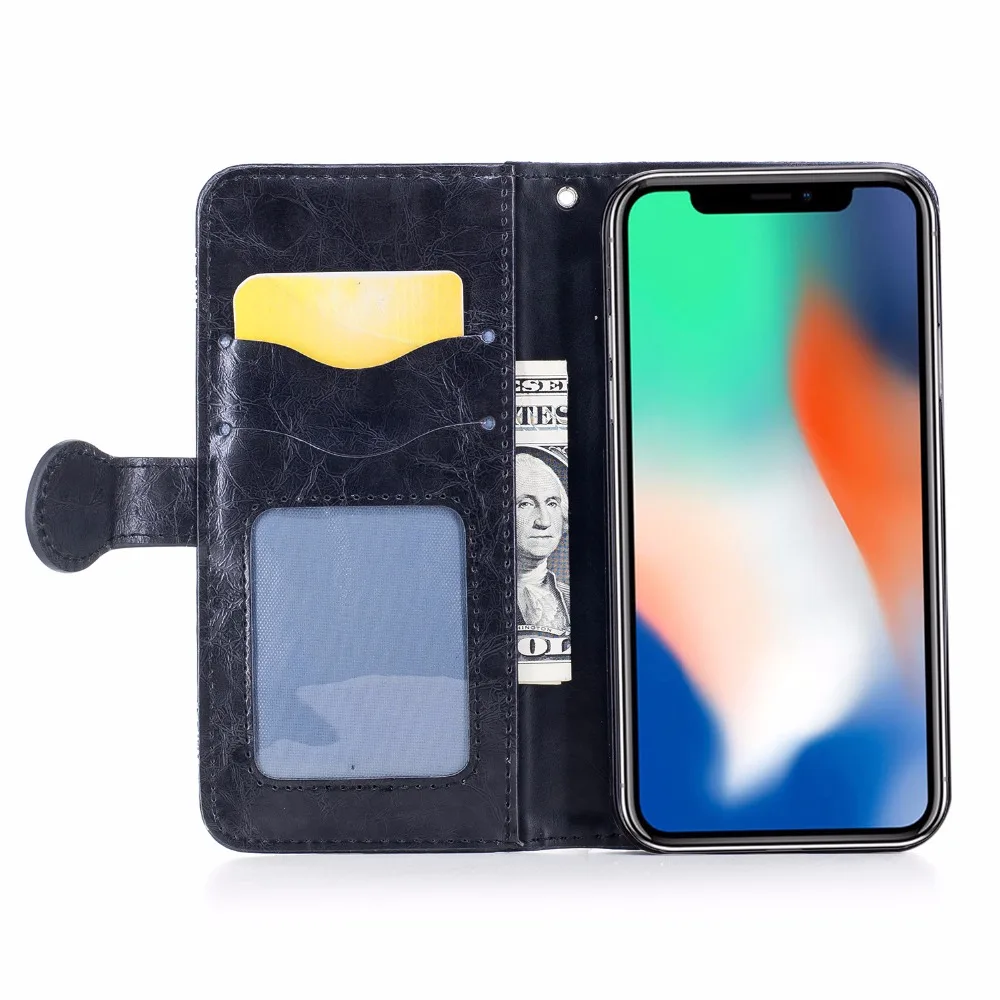 100pcs/lot Free shipping Oil wax pattern Embossing best case for iphone 5 6 7 8 X XS XR Max plus leather phone cover | Мобильные