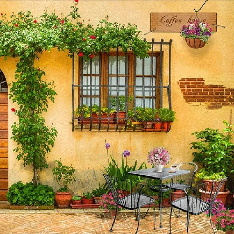 3D Wallpaper Mural Decor Photo Backdrop Yellow Wall Door Green Leaf Living Room Painting | Обустройство дома