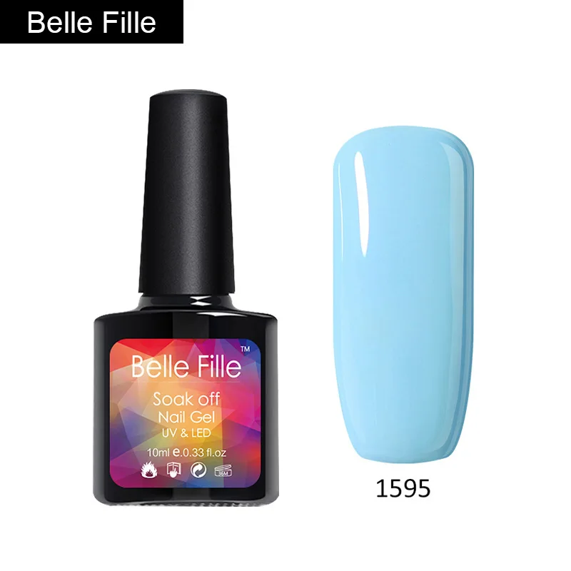 Belle Fille power Blue гель лак для ногтей Блестящий УФ отмачиваемый маникюра дизайн нужен