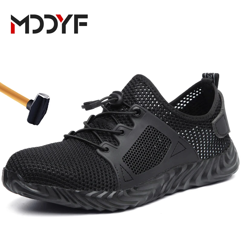 LARNMERN Men's Work Safety Shoes Steel Toe Lightweight Breathable Anti-smashing Non-slip Construction Protective Footwear | Обувь
