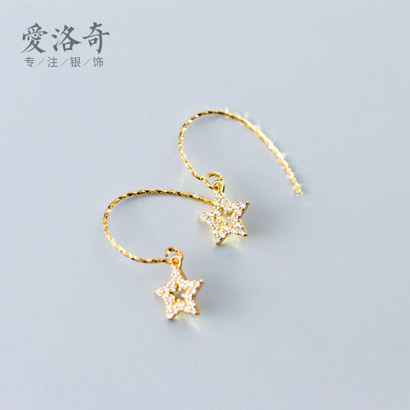 Арош S925 серебряные серьги женский свежий инкрустированные подвесная