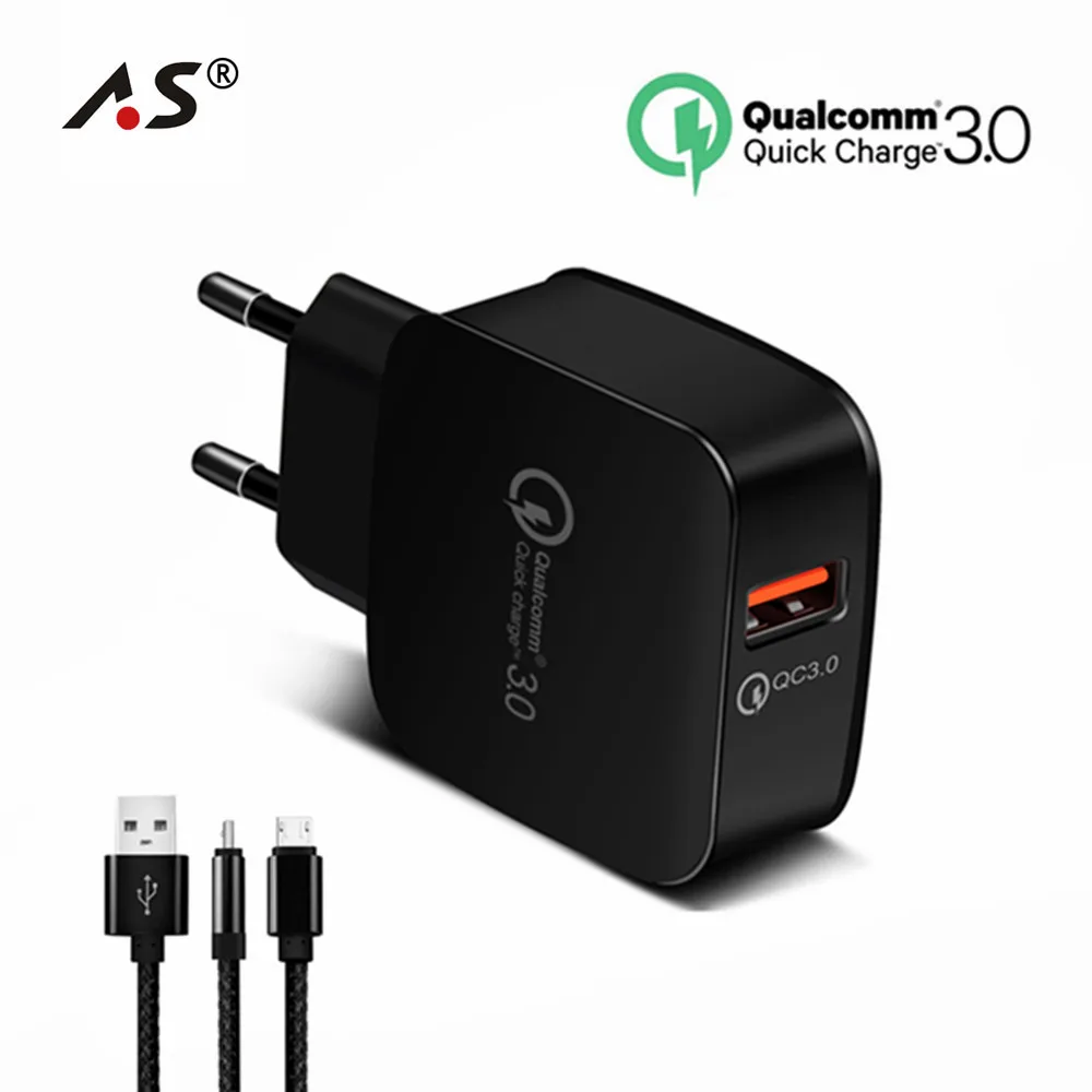 A.S USB зарядное устройство Quick Charge 3 0 быстрое QC3.0 адаптер для мобильных телефонов