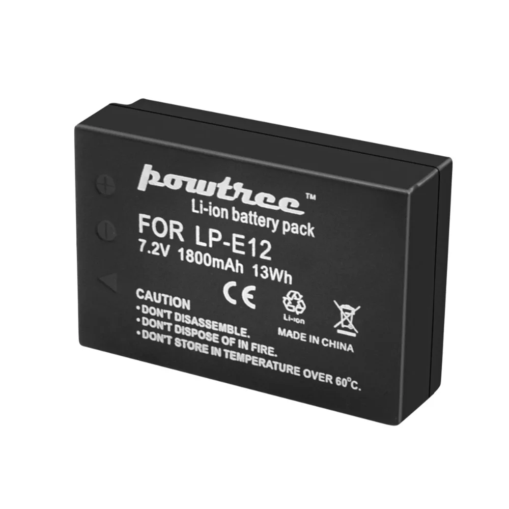 Powtree для Canon 7 2 V 1800mAh LP-E12 LP E12 LPE12 литий-ионный аккумулятор + зарядное устройство