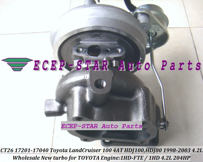 Турбокомпрессор CT26B 17201 17040 для Toyota Coaster HDB50 HDB51 Land Cruiser 100 4AT HDJ100 1HD FTE HDJ80 1998 07 4.2L