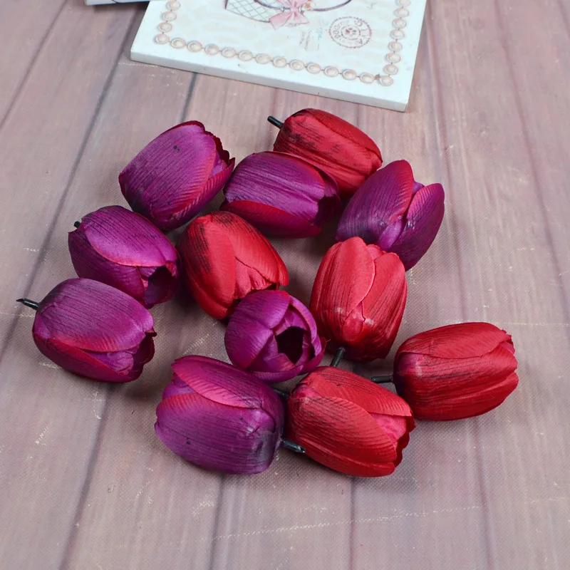 100 шт./лот имитация тюльпанов цветов на голову искусственные украшения цветы