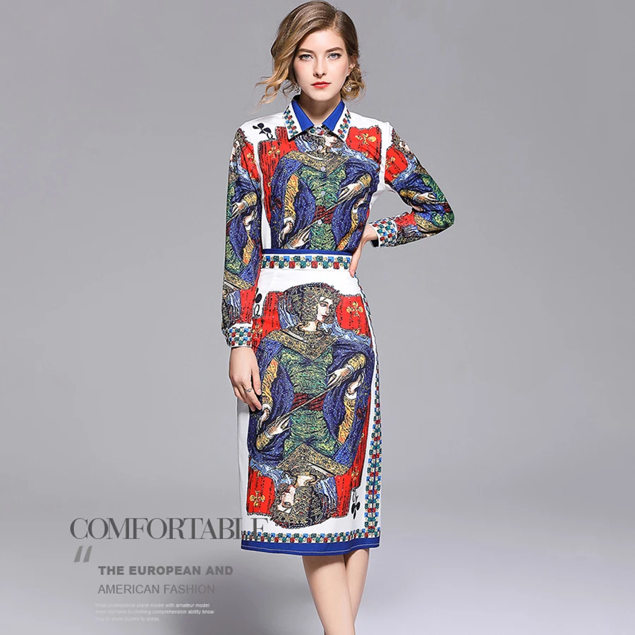 Взлетно посадочной полосы 2 шт. комплект 2018 Осенняя мода женщин полный рукав