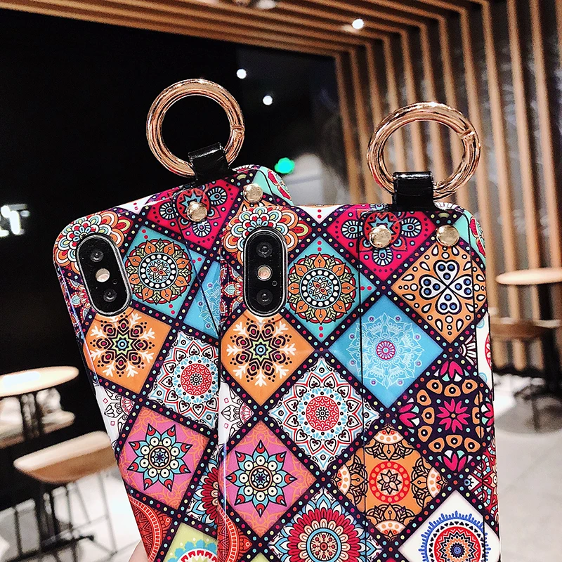 Чехол для телефона в стиле ретро iphone XS Max X XR 6 S 7 8 Plus роскошный ремешок на запястье