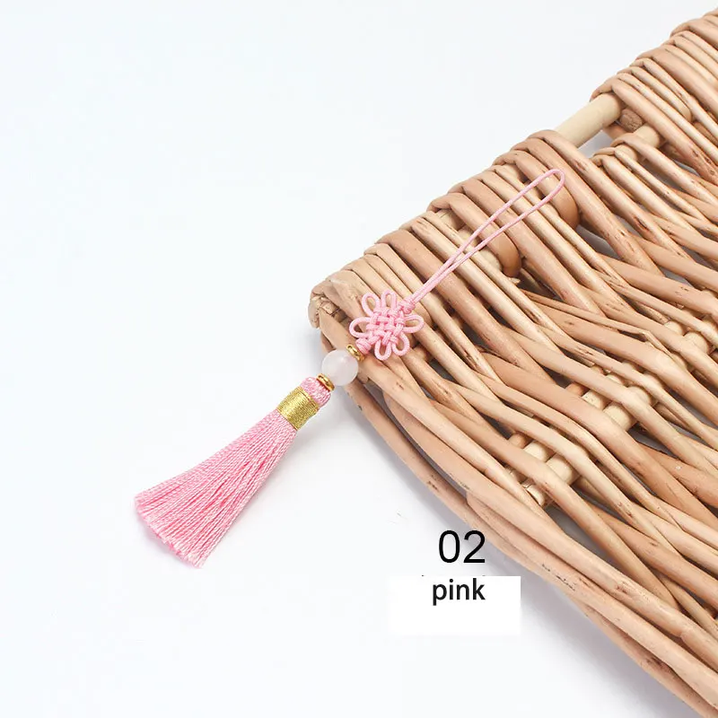 pink 5 см китайский узел кисточкой кулон ремесла украшение дома ключ кисточки для шелка кисточки китайские Характеристики подарок украшения - Цвет: pink