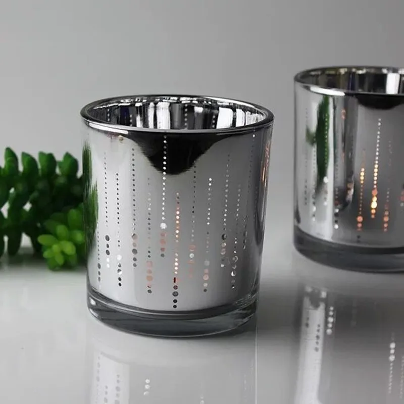 Серебро стекло чашу подсвечники украшения дома подсвечник стеклянный кубок