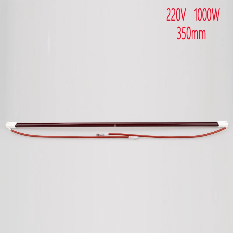 350mm 220V 1000W 350 мм/400 мм/500 мм/750 мм 220 В 1000 Вт рубинового цвета галогенная инфракрасная кварцевая трубка ИК-элемент лампы нагреватель для машины обуви - Цвет: 350mm 220V 1000W
