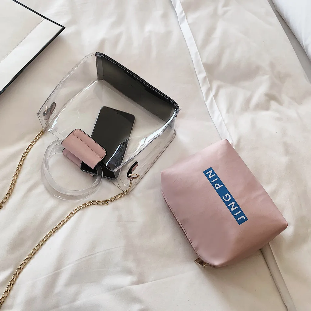 Сумки на молнии женские сумки роскошные Дизайнерские однотонные прозрачные