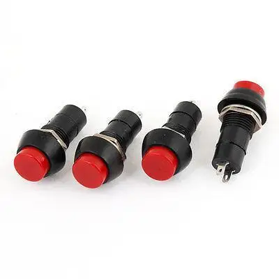 Красный колпачок 2 Pin SPST N/O OFF-(ON) круглая кнопка с фиксацией рупорный переключатель