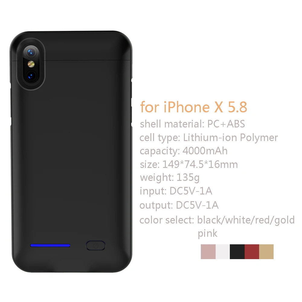 4000mAh Backup Power Bank Charger Battery Cover Magnet Adsorption External Case 5000 mah for iPhone X XS 5.8 | Мобильные телефоны и
