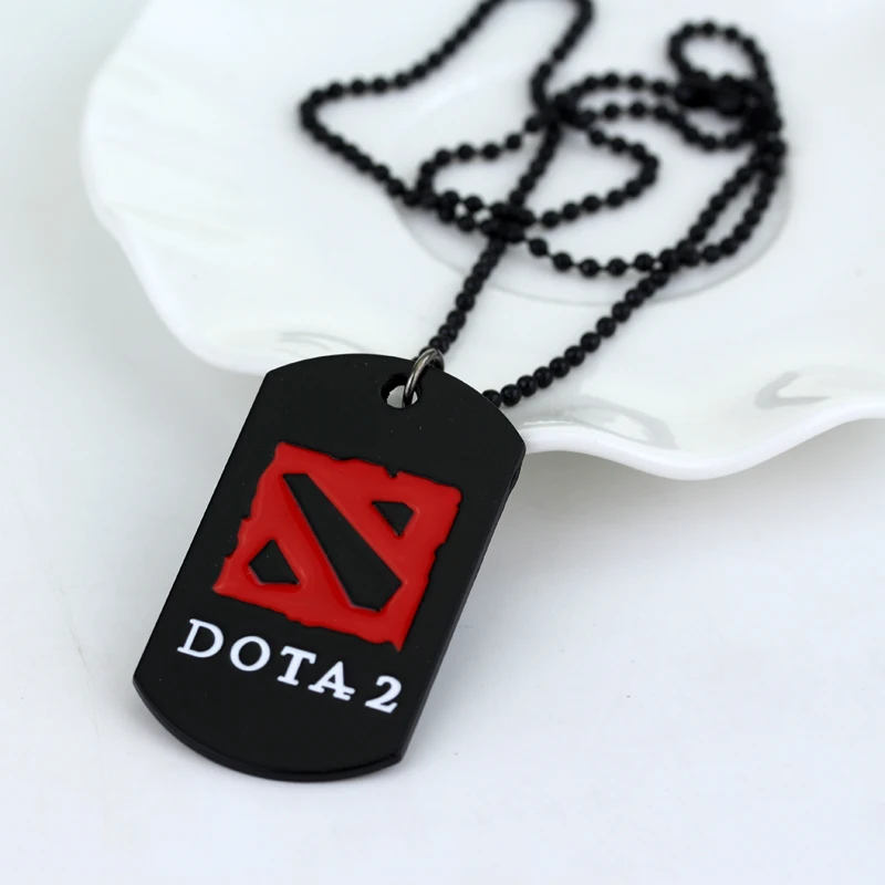 Популярная онлайн-игра ожерелье DOTA 2 черные эмалированные бусины цепочка и