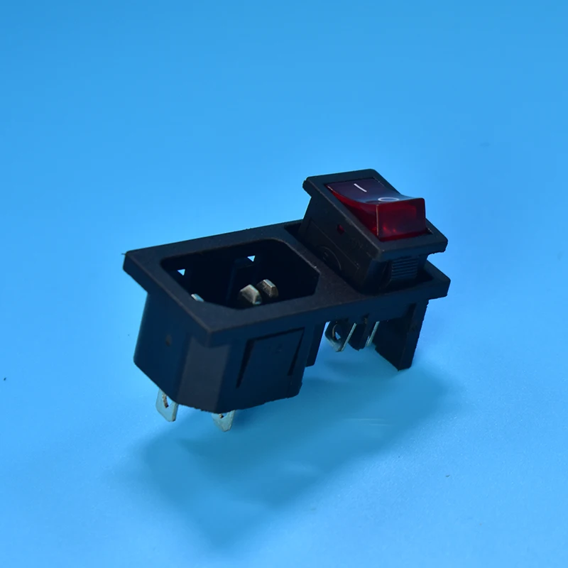 1 шт. панель IEC320 C14 Входная розетка включения/выключения SPST красный кулисный