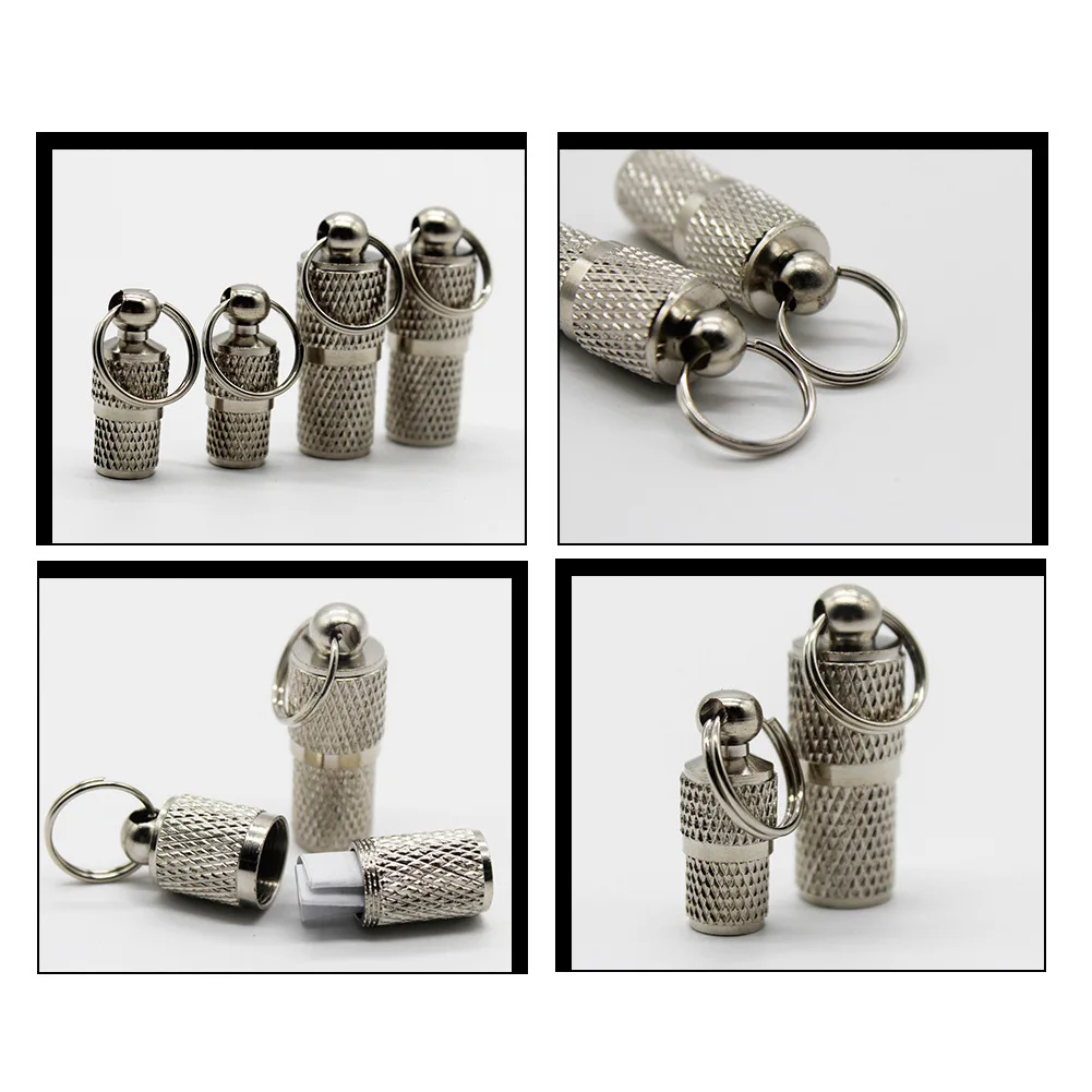 2 Pcs Dog Cat Silver Barrel Tube Address Label Storage Mini Metal Pet Id Tag Anti Lost Collar | Дом и сад
