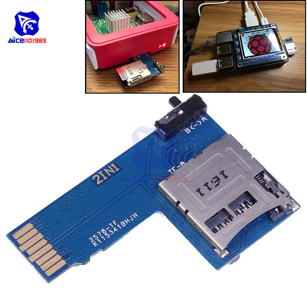 Карта памяти Micro SD/TF 2 в 1 защитный модуль двойной системный коммутатор для Raspberry Pi B