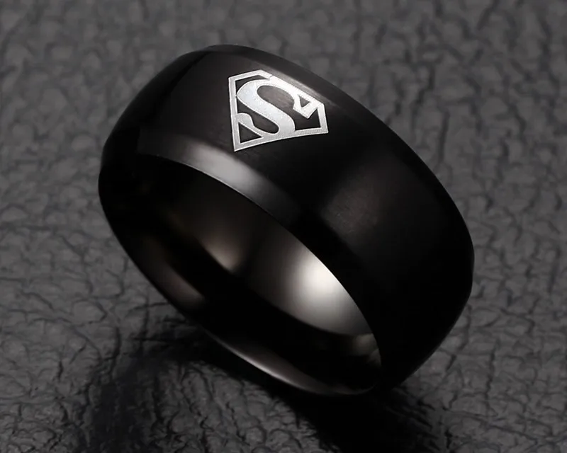 Составное Титан Сталь Для мужчин Кольца Нержавеющая сталь фильм Плёнки Супермен