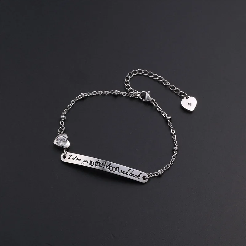 URIMTHUM трендовый женский браслет I love you to the moon and back глубокая гравировка из